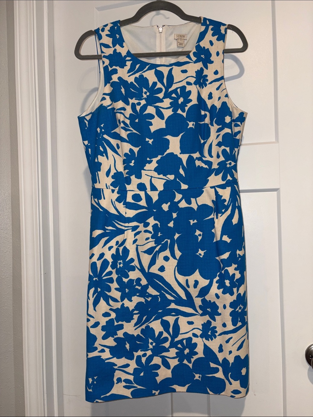 J. Crew women’s size 8 White and Bold Blue Floral Mini Dress